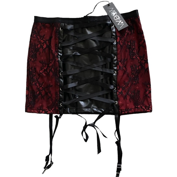 DollsKill | NWT’s gothic lace stud embellished and embroidered garter mini skirt - Picture 3 of 9
